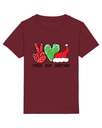 Peace Love Christmas Burgundy