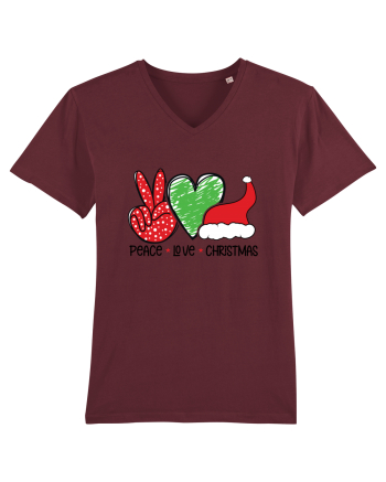 Peace Love Christmas Burgundy