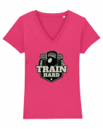 Train Hard Gym Tricou mânecă scurtă guler V Damă Evoker