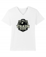 Train Hard Gym Tricou mânecă scurtă guler V Bărbat Presenter