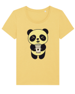 Coffee Panda  Tricou mânecă scurtă guler larg fitted Damă Expresser