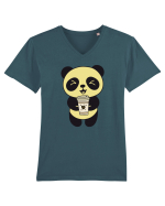Coffee Panda  Tricou mânecă scurtă guler V Bărbat Presenter