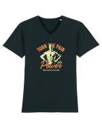 Turn the Pain into Power Gym Tricou mânecă scurtă guler V Bărbat Presenter