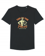 Turn the Pain into Power Gym Tricou mânecă scurtă guler larg Bărbat Skater