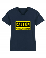 Caution Politically Incorrect   Tricou mânecă scurtă guler V Bărbat Presenter