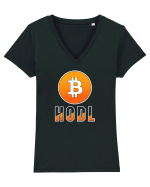 Bitcoin Win Tricou mânecă scurtă guler V Damă Evoker