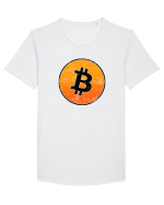Retro bitcoin design Tricou mânecă scurtă guler larg Bărbat Skater