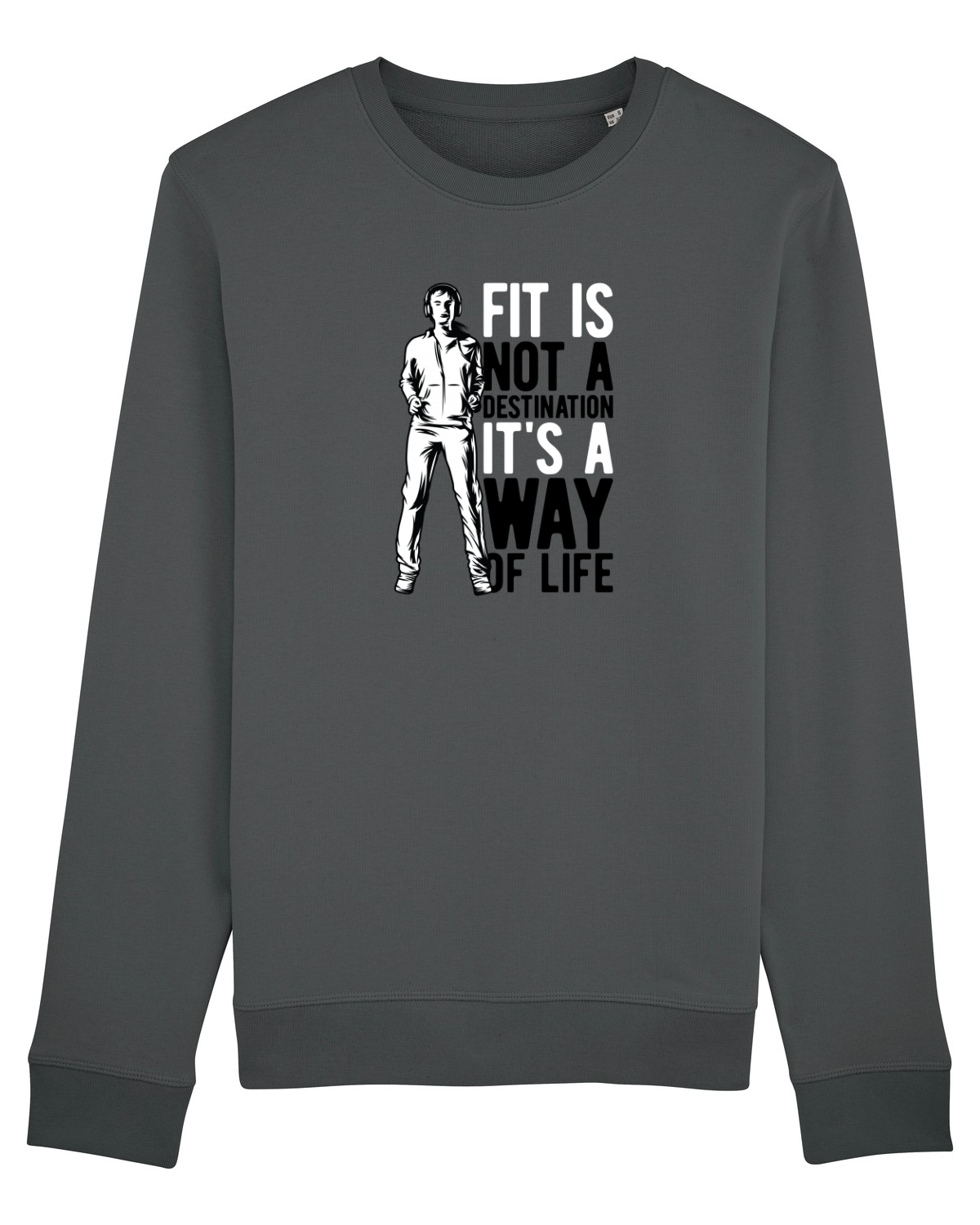 Bluză mânecă lungă Unisex Rise Anthracite