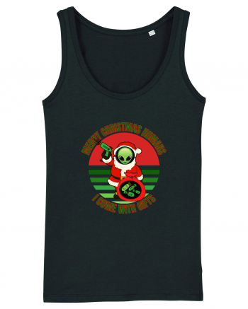 Funny Santa Claus Alien Black