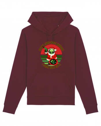 Funny Santa Claus Alien Burgundy