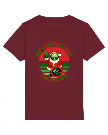 Funny Santa Claus Alien Burgundy