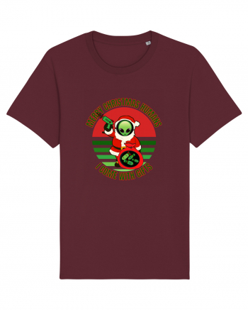 Funny Santa Claus Alien Burgundy