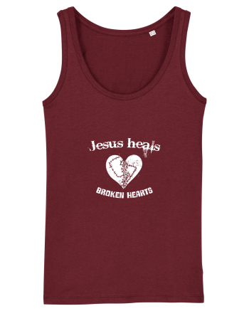 Jesus heals broken hearts Burgundy