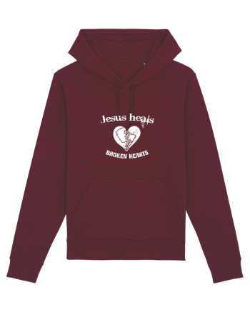 Jesus heals broken hearts Burgundy