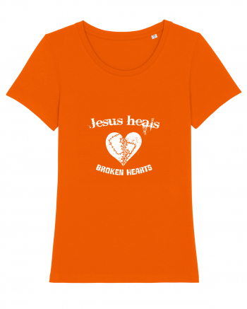 Jesus heals broken hearts Bright Orange
