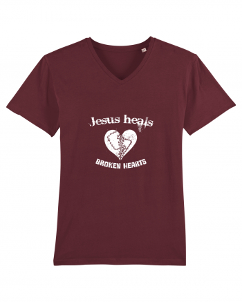 Jesus heals broken hearts Burgundy