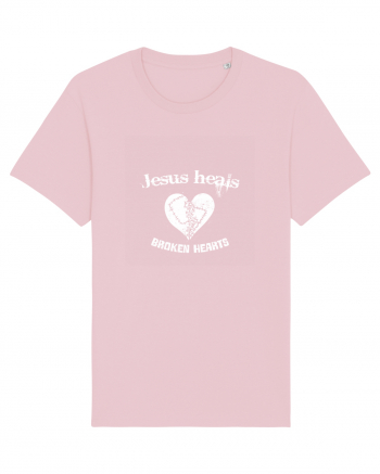 Jesus heals broken hearts Cotton Pink