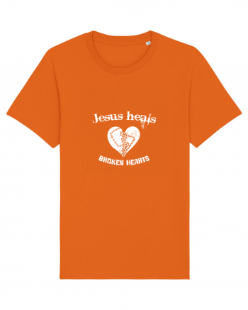Jesus heals broken hearts Bright Orange