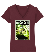 Strong Woman Tricou mânecă scurtă guler V Damă Evoker