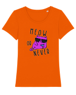 Meow or never Tricou mânecă scurtă guler larg fitted Damă Expresser