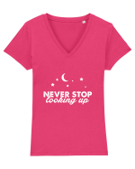 Never stop looking Up Tricou mânecă scurtă guler V Damă Evoker