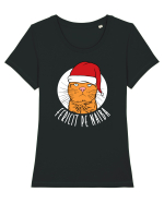 Fericit pe naiba Tricou mânecă scurtă guler larg fitted Damă Expresser