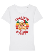 I believe in Santa Paws Tricou mânecă scurtă guler larg fitted Damă Expresser