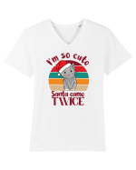 I'm so cute Santa came twice Tricou mânecă scurtă guler V Bărbat Presenter