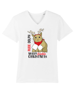 Rude dolph - Merry freakin Christmas Tricou mânecă scurtă guler V Bărbat Presenter