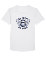 Go Heavy or Go Home Gym Tricou mânecă scurtă guler larg Bărbat Skater