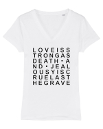 LOVE is strong Tricou mânecă scurtă guler V Damă Evoker