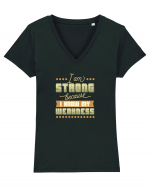 I am strong because I know my weakness Tricou mânecă scurtă guler V Damă Evoker