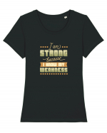 I am strong because I know my weakness Tricou mânecă scurtă guler larg fitted Damă Expresser