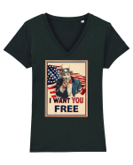 Uncle Sam Tricou mânecă scurtă guler V Damă Evoker