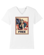 Uncle Sam Tricou mânecă scurtă guler V Bărbat Presenter