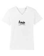 Roman mandru #4 Tricou mânecă scurtă guler V Bărbat Presenter