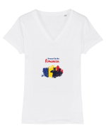 Proud to be Romanian #1 Tricou mânecă scurtă guler V Damă Evoker