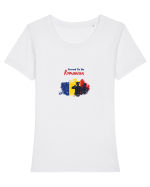 Proud to be Romanian #1 Tricou mânecă scurtă guler larg fitted Damă Expresser