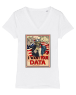 i want your data Tricou mânecă scurtă guler V Damă Evoker