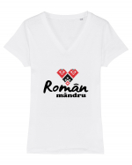 Roman mandru #6 Tricou mânecă scurtă guler V Damă Evoker