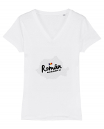 Roman mandru #7 Tricou mânecă scurtă guler V Damă Evoker