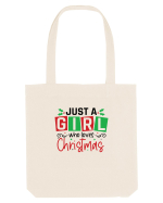 Just a Girl Who Loves Christmas Sacoșă textilă