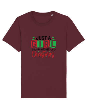 Just a Girl Who Loves Christmas Burgundy