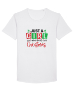 Just a Girl Who Loves Christmas Tricou mânecă scurtă guler larg Bărbat Skater
