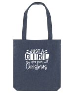 Just a Girl Who Loves Christmas (alb) Sacoșă textilă