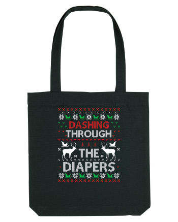 Dashing Through The Diapers Ugly Sweater Black