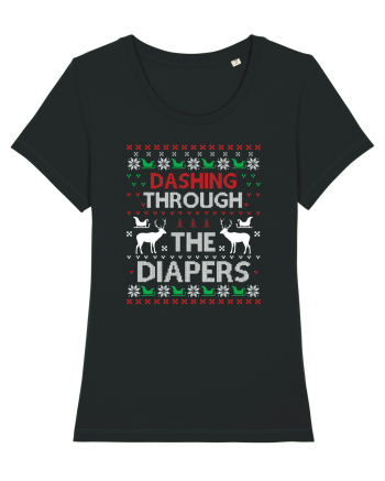 Dashing Through The Diapers Ugly Sweater Black