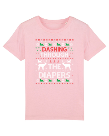 Dashing Through The Diapers Ugly Sweater Cotton Pink