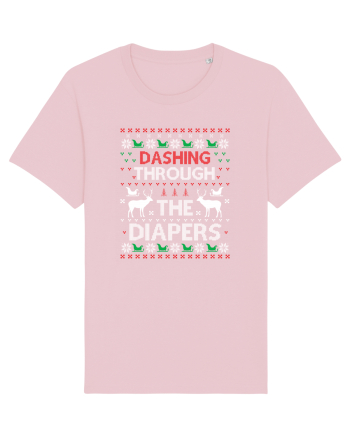Dashing Through The Diapers Ugly Sweater Cotton Pink