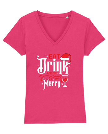 Eat, Drink and Be Merry (versiune 1) alb Raspberry